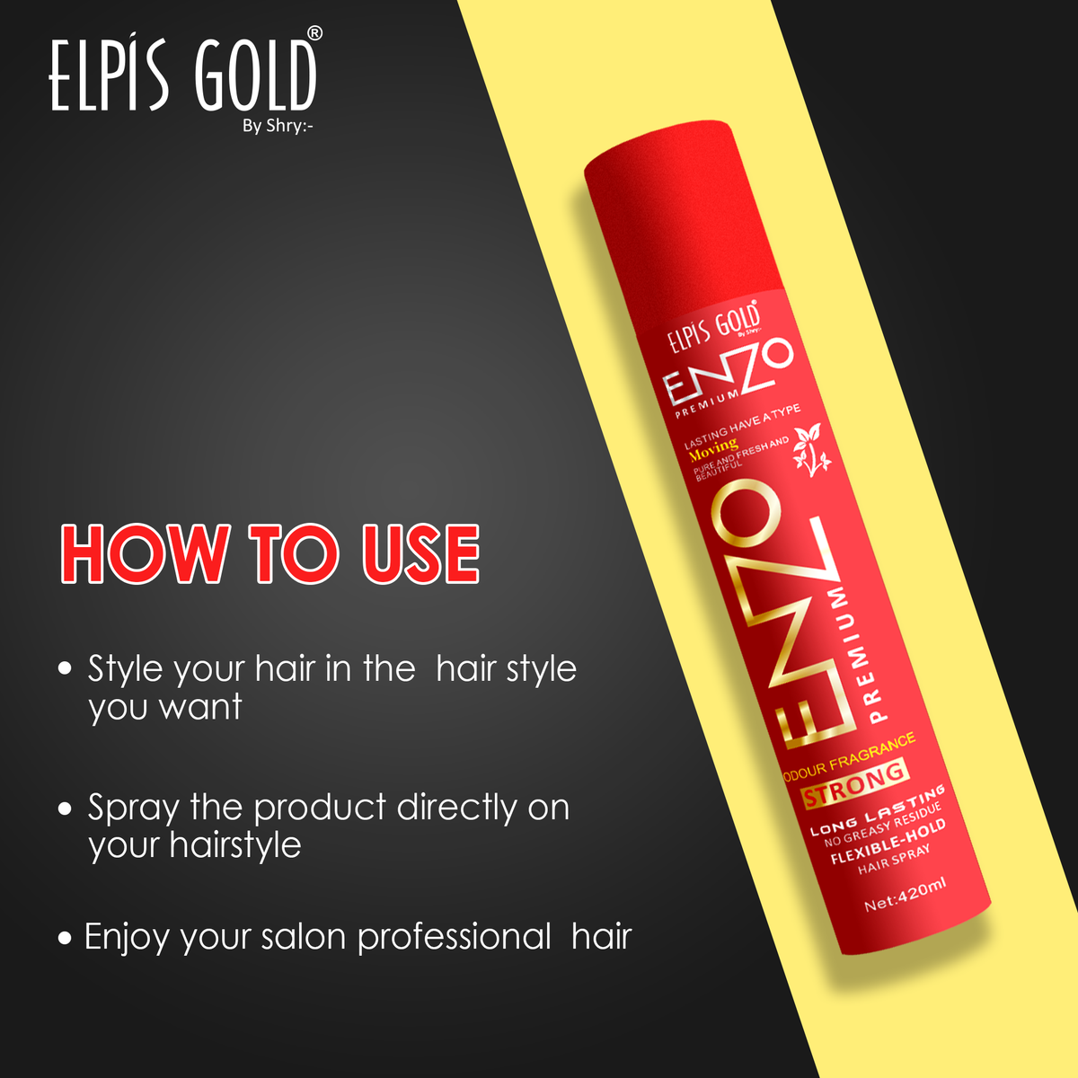 Elpis Gold long lasting  Hair spary