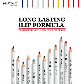 Shryoan Long Lasting ILip Formula Lipliner Eyeliner Pencil Set Of 12 Pc