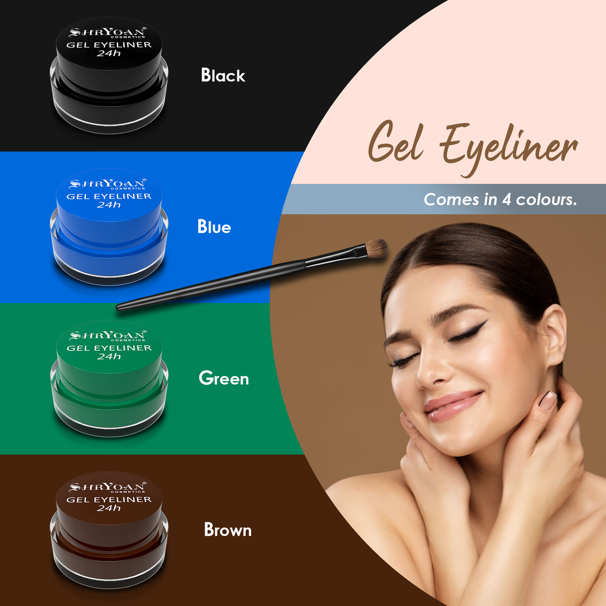 Gel Eyeliner 2x colour