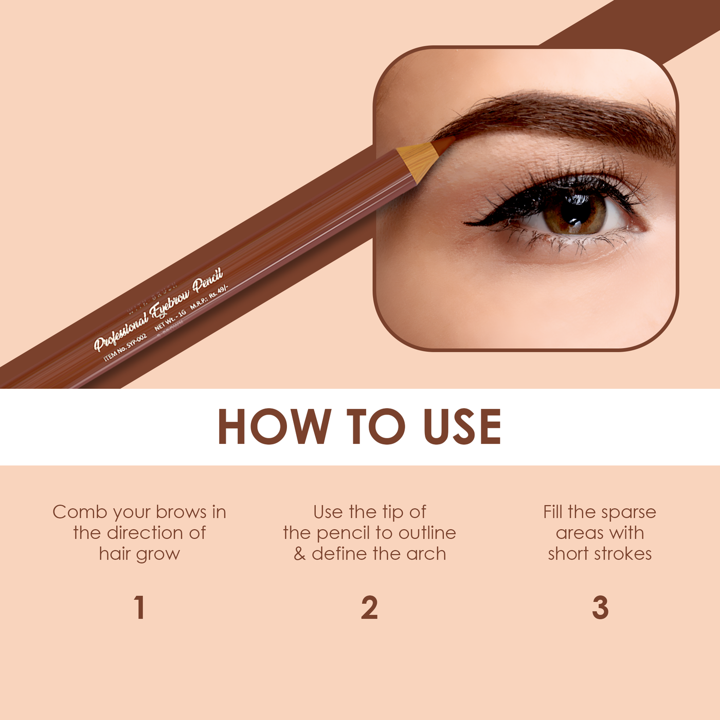 Eyebrow makeup discount with pencil